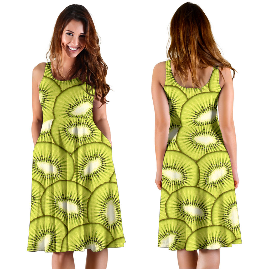 Kiwi Pattern Print Design KW07 Midi Dress