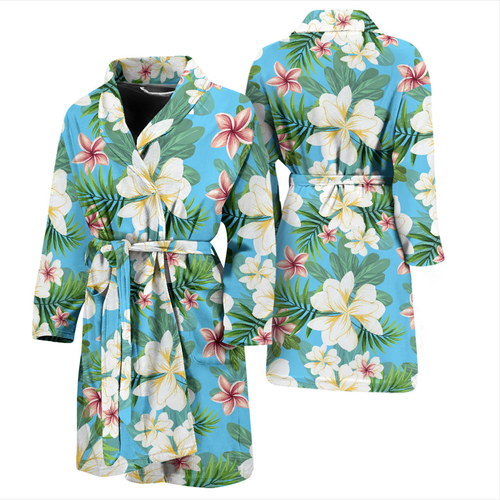 Plumeria Pattern Print Design PM028 Men Bathrobe