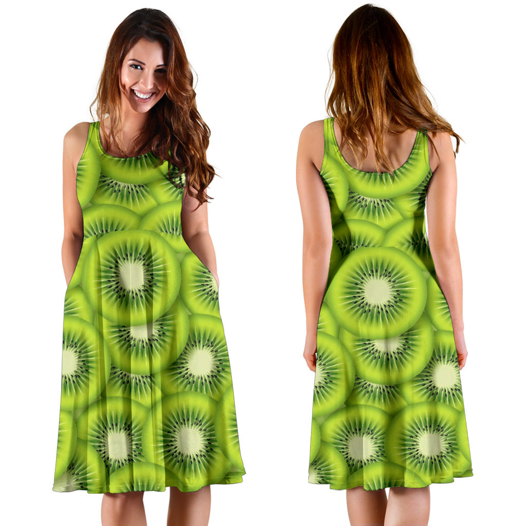 Kiwi Pattern Print Design KW01 Midi Dress