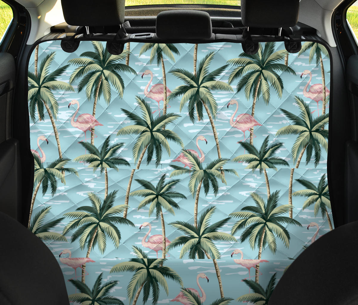 Palm Tree Pattern Print Design PT05 Rear Dog  Seat Cover