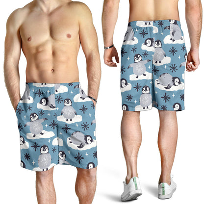 Penguin Pattern Print Design A05 Mens Shorts