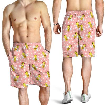 Bee Pattern Print Design BEE07 Mens Shorts