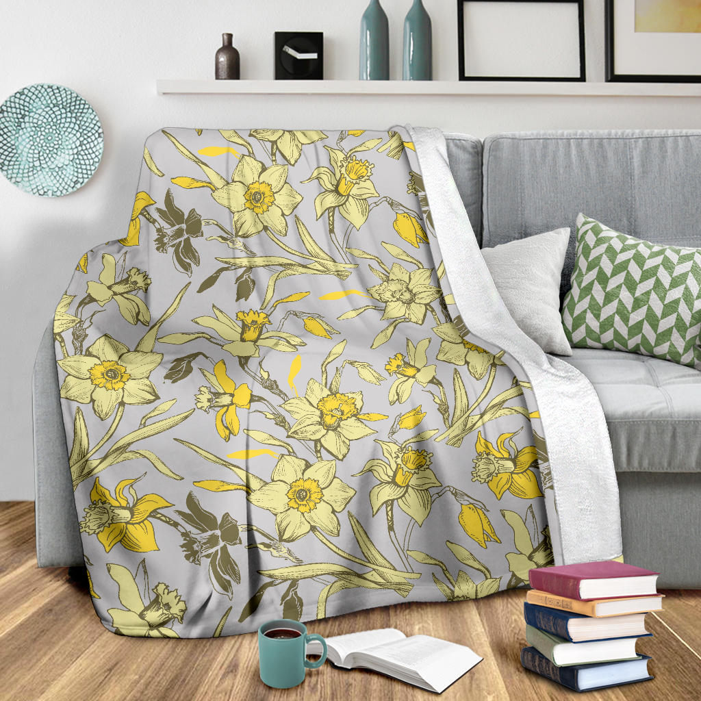 Daffodils Pattern Print Design DF05 Fleece Blanket
