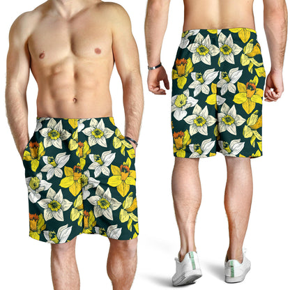 Daffodils Pattern Print Design DF02 Mens Shorts