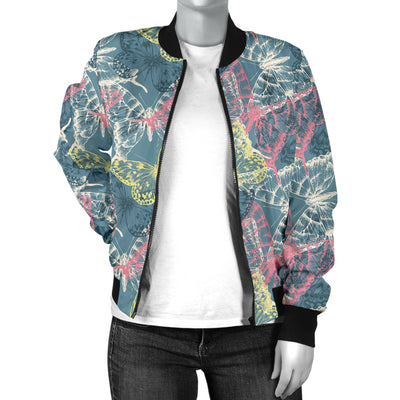 Butterfly Pattern Print Design 01 Women's Bomber Jacket