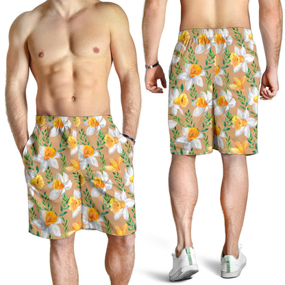 Daffodils Pattern Print Design DF04 Mens Shorts
