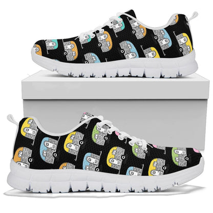 Camper Pattern Camping Themed No 2 Print Sneakers White Bottom Shoes