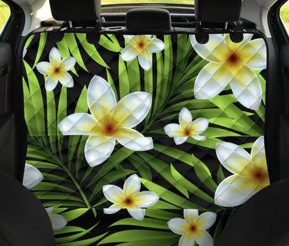 White Plumeria Pattern Print Design PM06 Rear Dog  Seat Cover