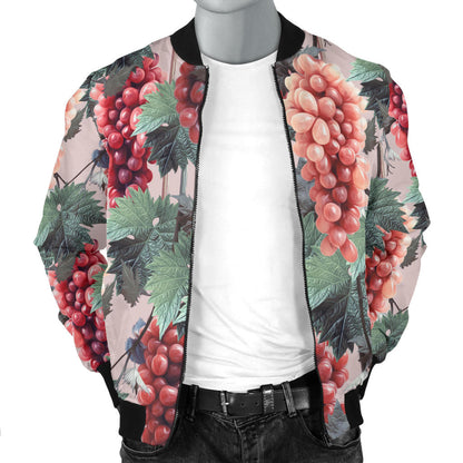 Grape Pattern Print Design GP01 Men Bomber Jacket
