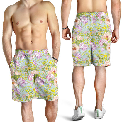 Hydrangea Pattern Print Design HD02 Mens Shorts
