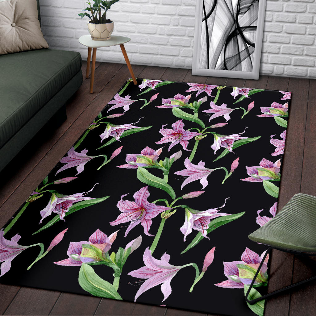 Amaryllis Pattern Print Design AL08 Area Rugs