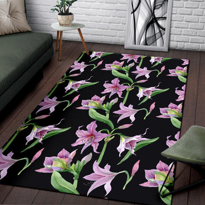 Amaryllis Pattern Print Design AL08 Area Rugs
