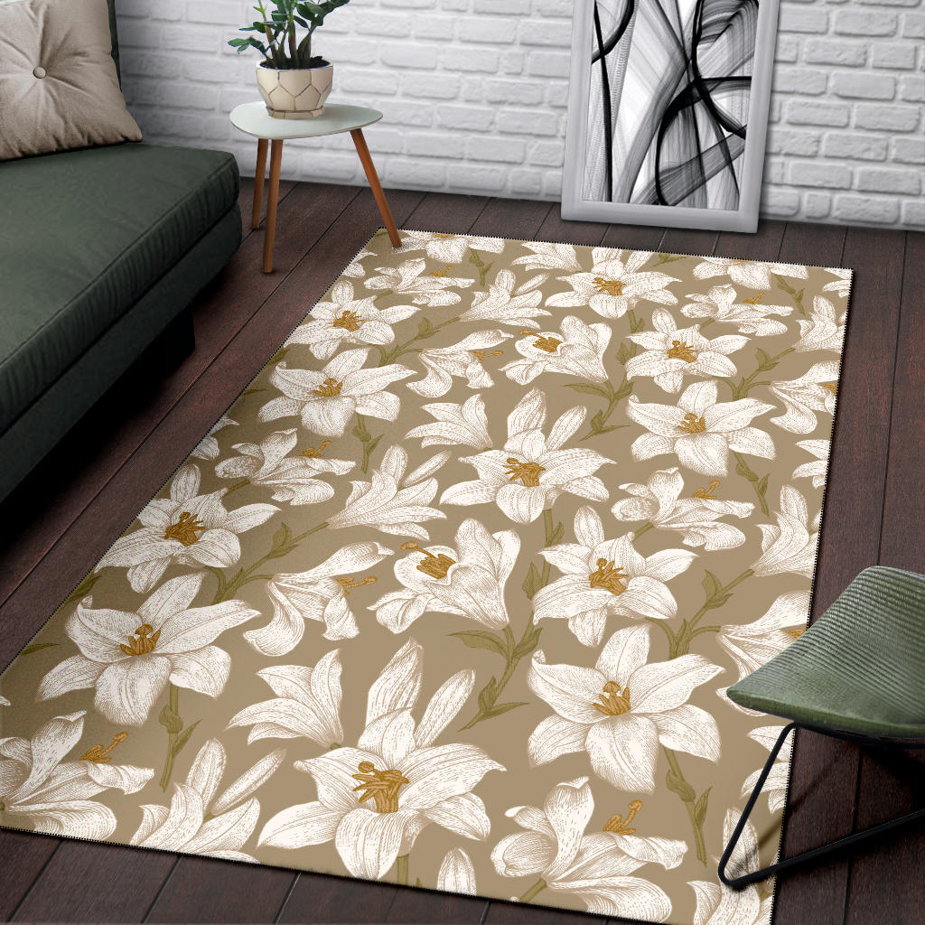 Lily Pattern Print Design LY07 Area Rugs