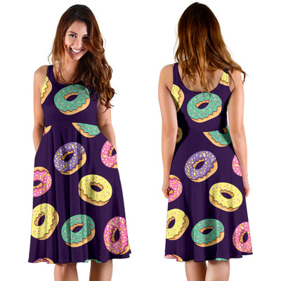 Donut Pattern Print Design DN08 Midi Dress