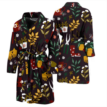 Gardening Pattern Print Design G05 Men Bathrobe