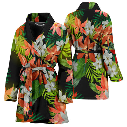 Amaryllis Pattern Print Design AL07 Women Bathrobe