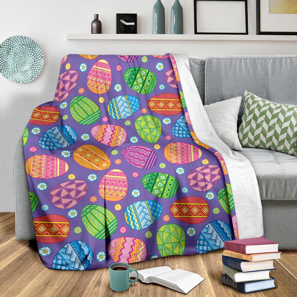 Easter Eggs Pattern Print Design RB010 Fleece Blanket
