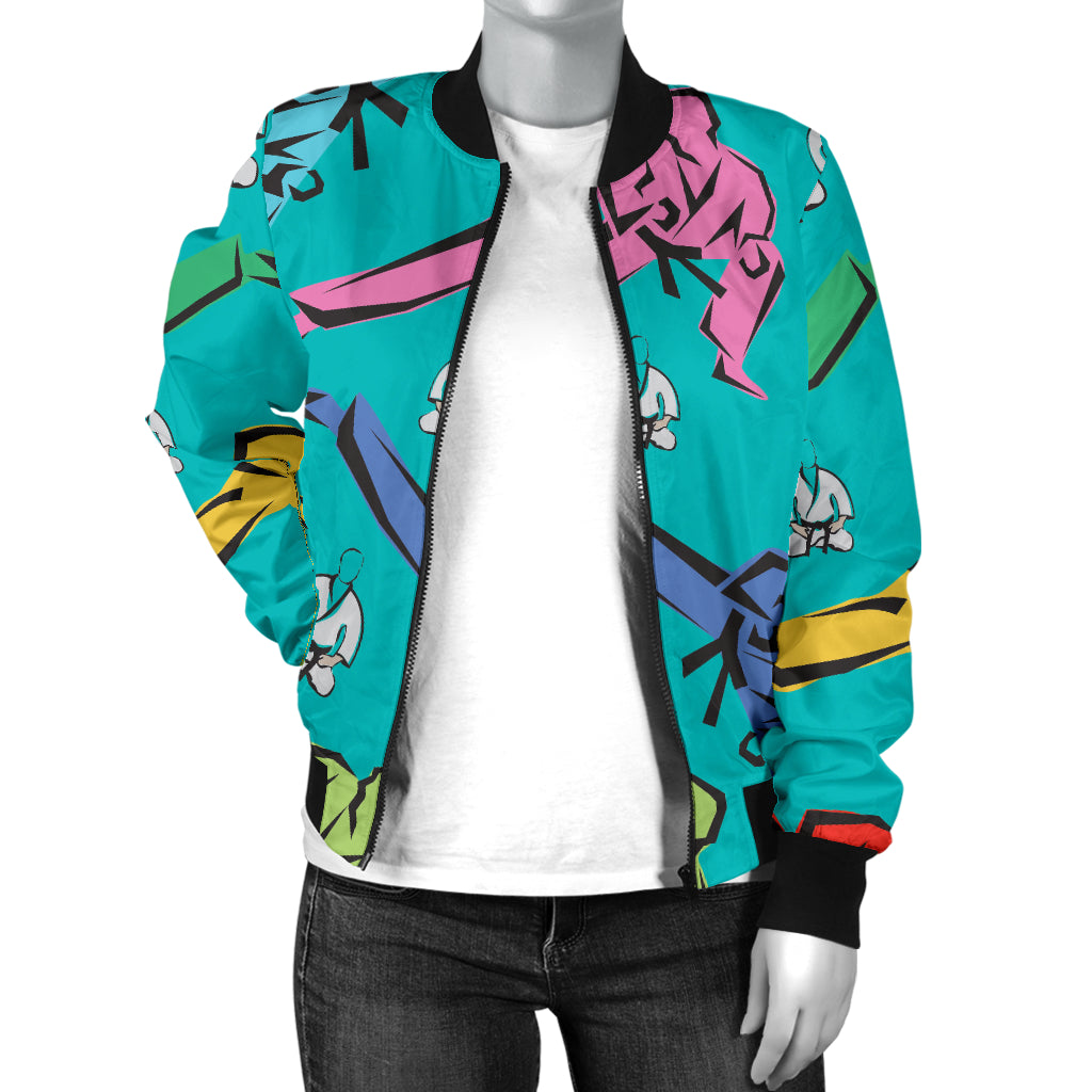 Judo Pattern Print Design 01 Women's Bomber Jacket