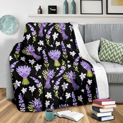 Lavender Pattern Print Design LV04 Fleece Blanket