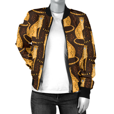 Cheetah Pattern Print Design 03 Women's Bomber Jacket