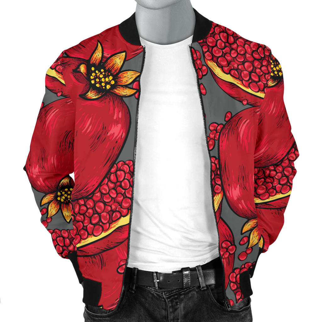Pomegranate Pattern Print Design PG05 Men Bomber Jacket