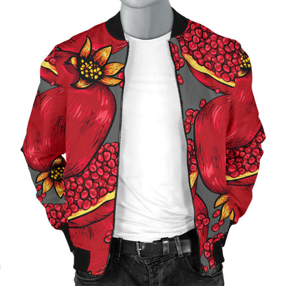 Pomegranate Pattern Print Design PG05 Men Bomber Jacket