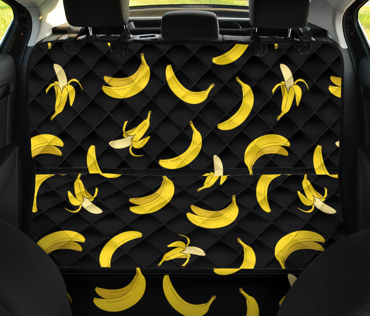 Banana Pattern Print Design BA05 Rear Dog  Seat Cover