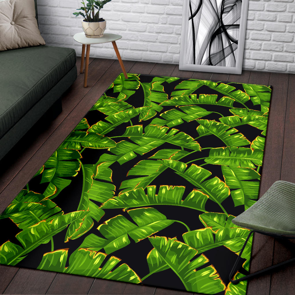 Banana Leaf Pattern Print Design BL06 Area Rugs