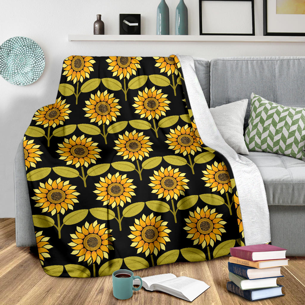 Sunflower Pattern Print Design SF015 Fleece Blanket