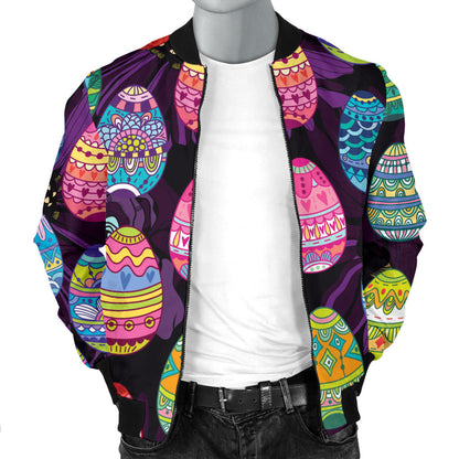Easter Eggs Pattern Print Design RB08 Men Bomber Jacket