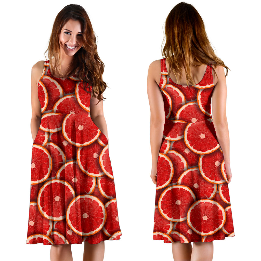 Grapefruit Pattern Print Design GF05 Midi Dress