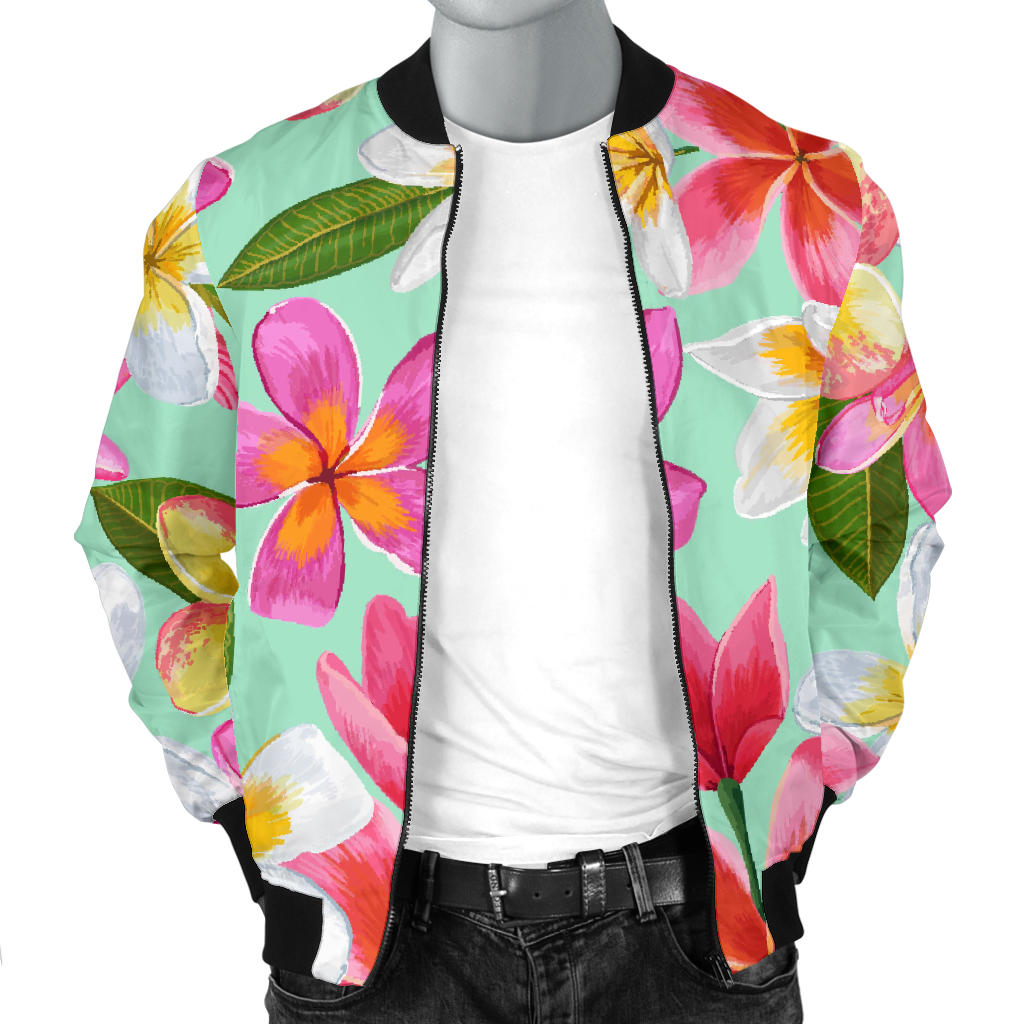 Plumeria Pattern Print Design PM014 Men Bomber Jacket