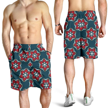 Poinsettia Pattern Print Design A03 Mens Shorts