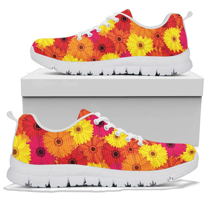Gerberas Pattern Print Design GB05 Sneakers White Bottom Shoes