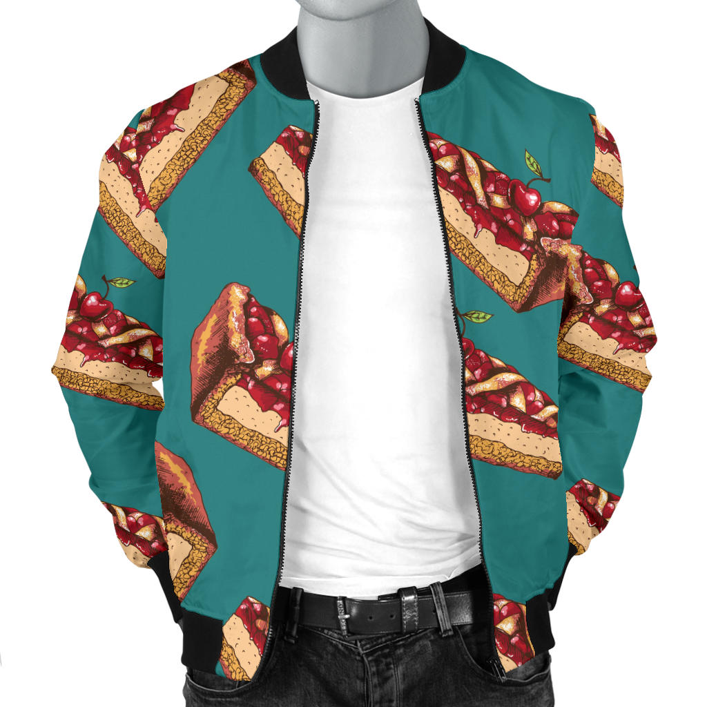 Cheesecake Cherry Pattern Print Design CK03 Men Bomber Jacket