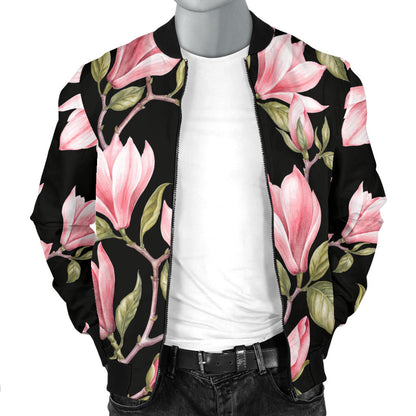 Magnolia Pattern Print Design MAG03 Men Bomber Jacket
