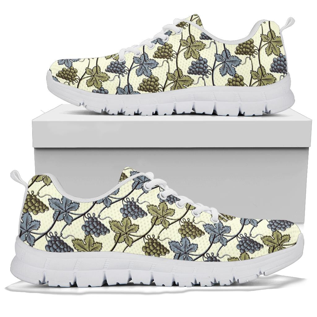 Grape Pattern Print Design GP03 Sneakers White Bottom Shoes