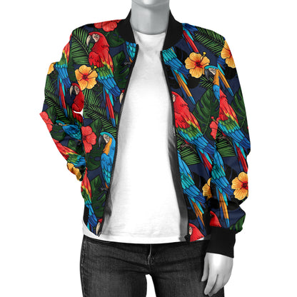 Parrot Pattern Print Design A01 Women's Bomber Jacket