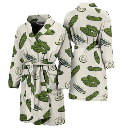 Cucumber Pattern Print Design CC05 Men Bathrobe
