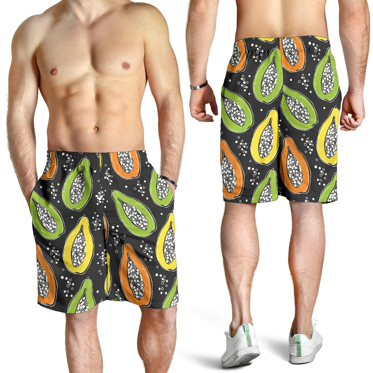 Papaya Pattern Print Design PP05 Mens Shorts