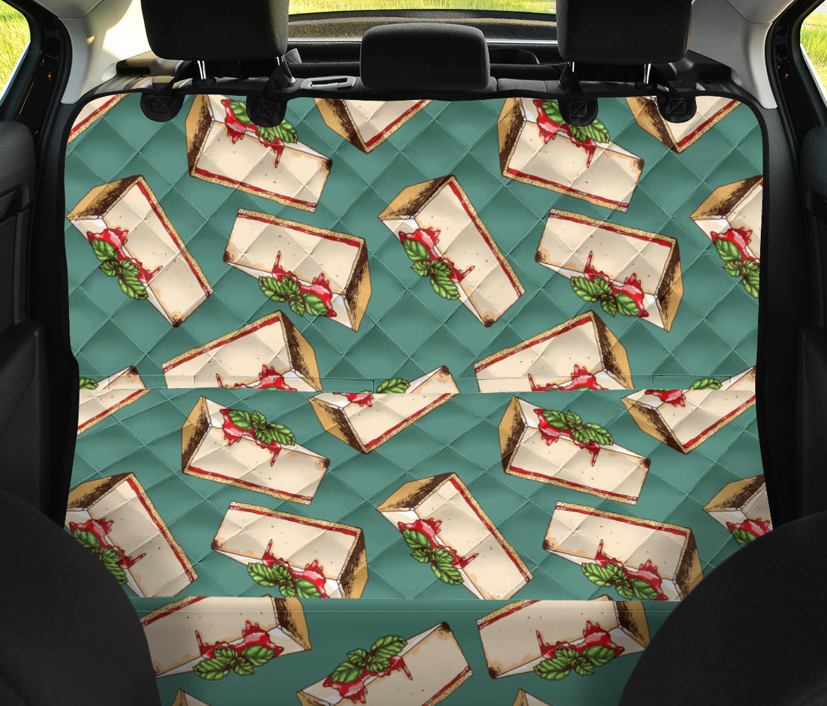Cheesecake Pattern Print Design CK02 Rear Dog  Seat Cover