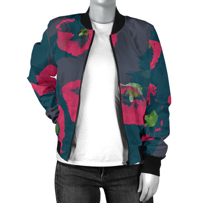 Morning Glory Pattern Print Design 01 Women's Bomber Jacket