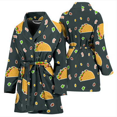 Taco Pattern Print Design TC02 Women Bathrobe