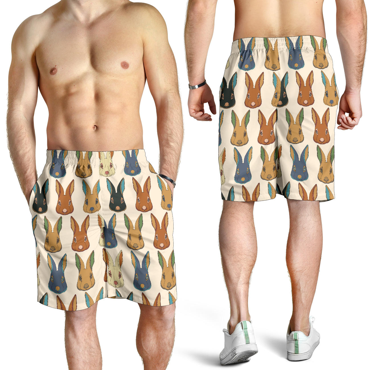 Rabbit Pattern Print Design RB04 Mens Shorts
