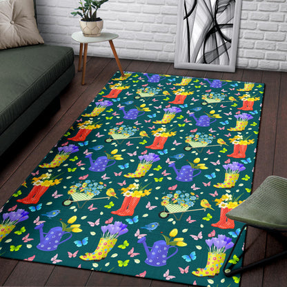 Gardening Pattern Print Design G08 Area Rugs