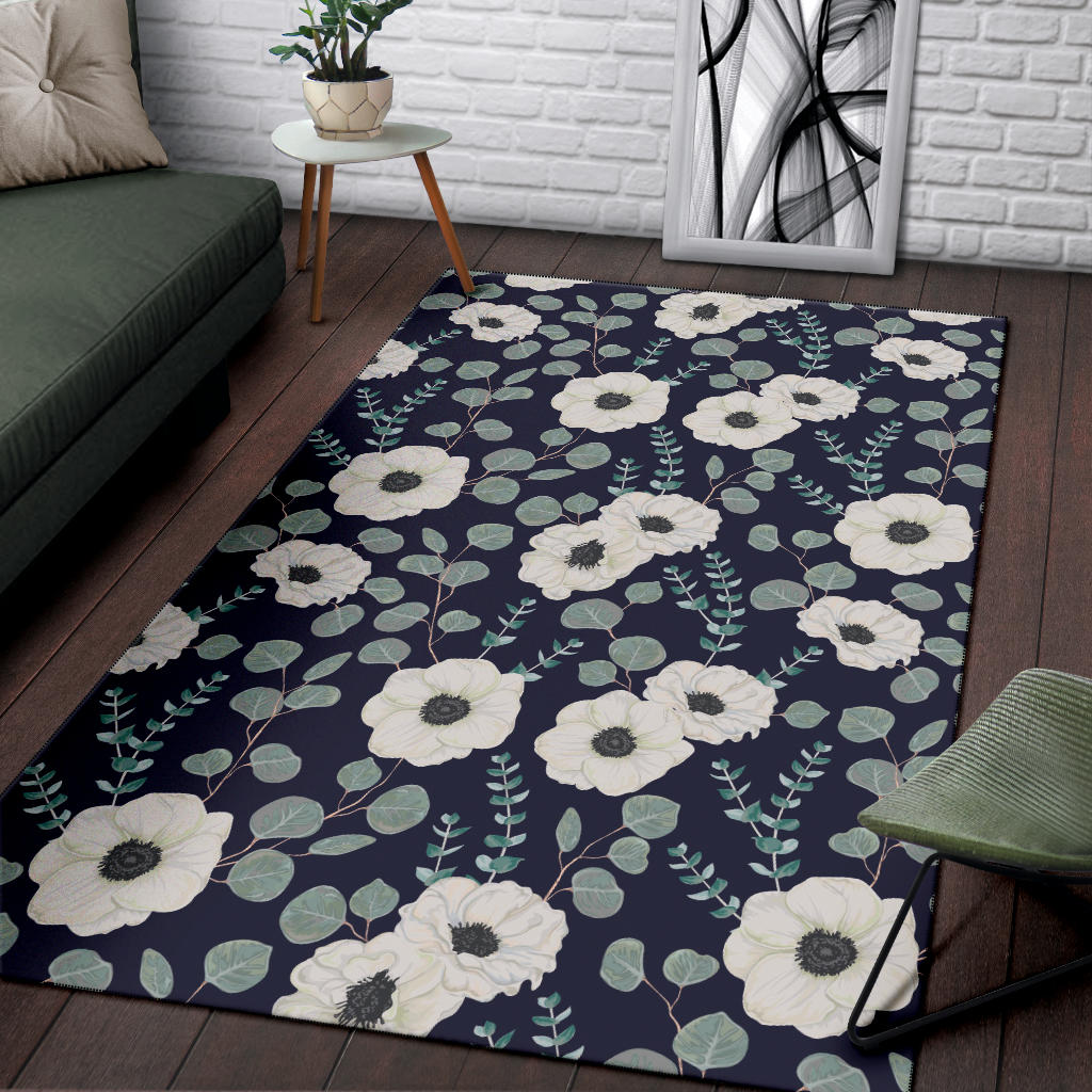 Anemone Pattern Print Design AM01 Area Rugs