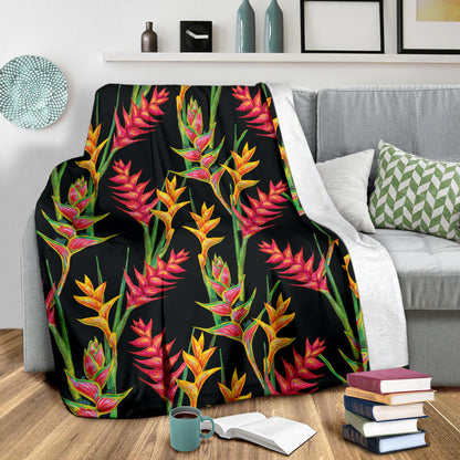 Heliconia Pattern Print Design HL01 Fleece Blanket