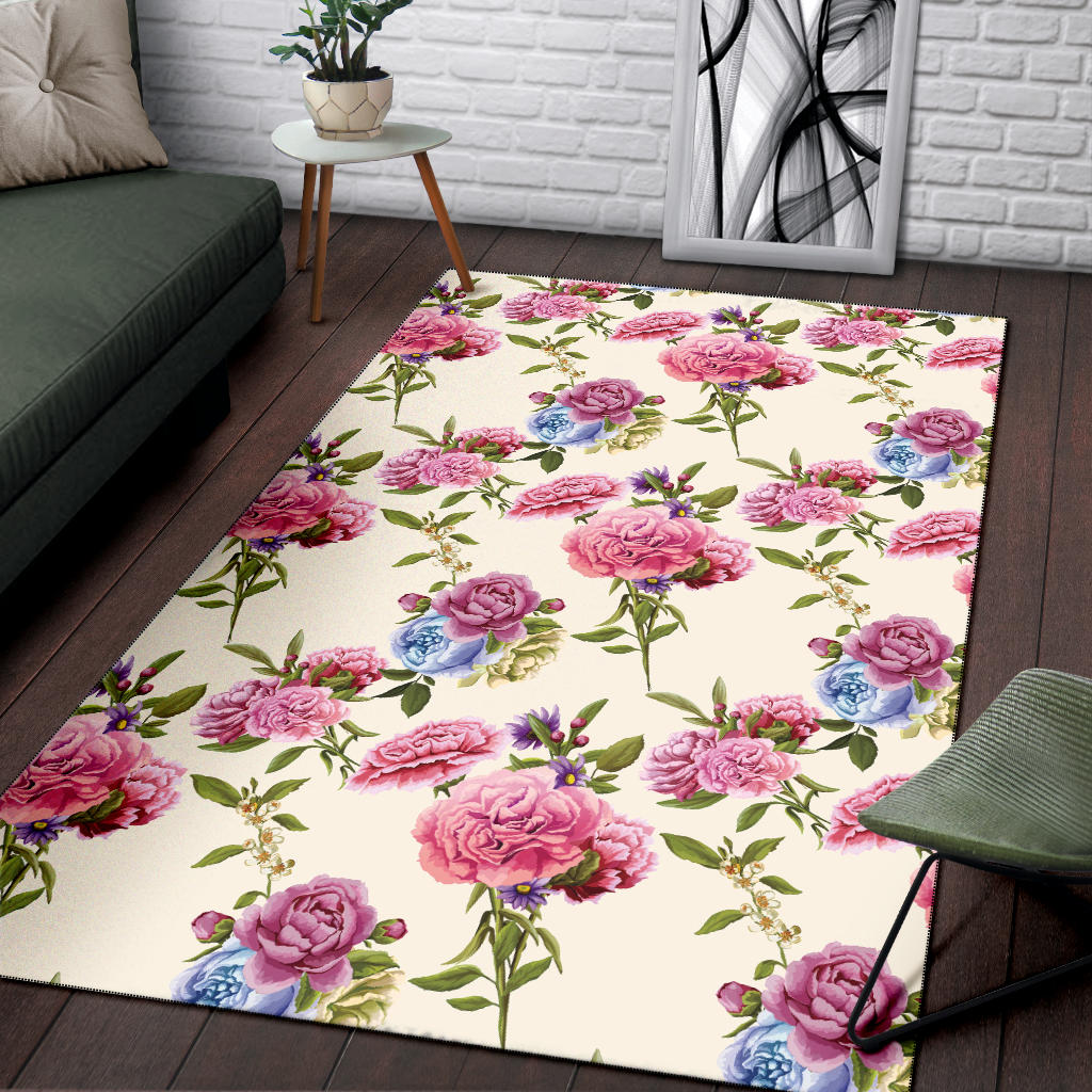 Carnations Pattern Print Design CN02 Area Rugs