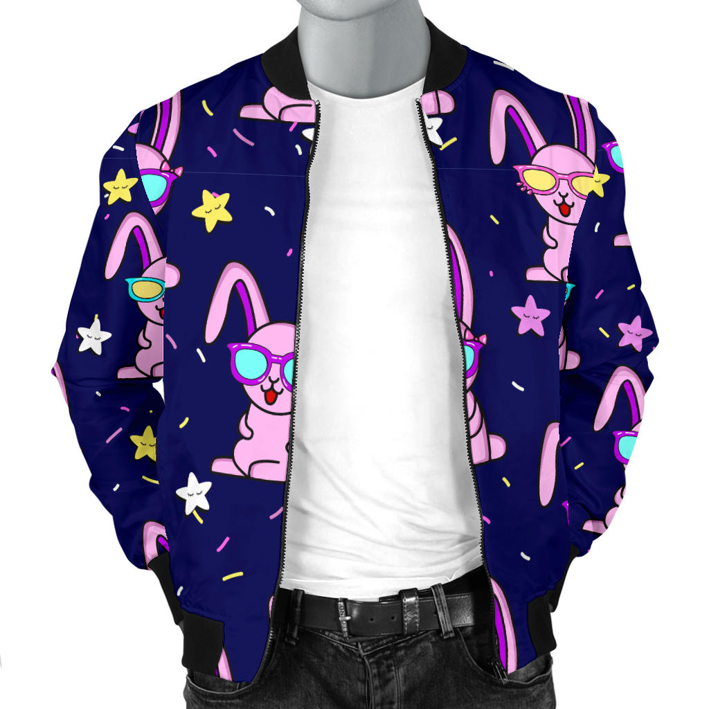 Rabbit Baby Pattern Print Design RB015 Men Bomber Jacket