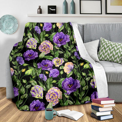 Lisianthus Pattern Print Design LT02 Fleece Blanket